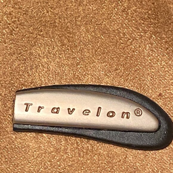 TRAVELON Anti-Theft Travel Purse Tan Faux Suede Hobo Handbag Zip Pockets - Picture 4 of 16